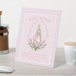 Bunny Rabbit Pink Baby Kisses Baby Showspiel Sockelschild