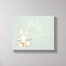 Bunny Rabbit Sage Green Leinwanddruck