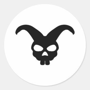 Bunny Rabbit Skull Runder Aufkleber