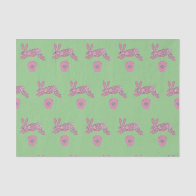 Bunny Rabbit Topiary Ginger Jakar Seidenpapier (Vorderseite)