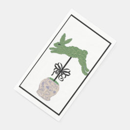 Bunny Rabbit Topiary Ginger Jar Art Print Serviette