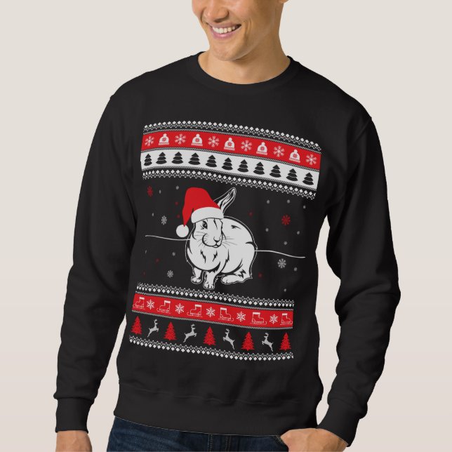 Bunny Rabbit Ugly Christmas Sweater Sweatshirt (Vorderseite)