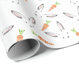 Bunny Rabbit und Carrot Pattern Umschlagpapier Geschenkpapier