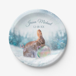Bunny Rabbit Weihnachts-Taufe-Teller beten Pappteller