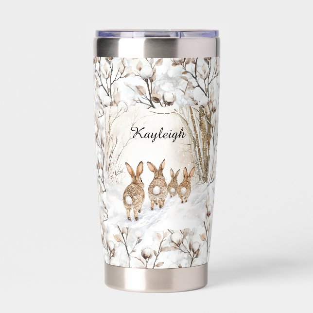 Bunny Rabbits Christmas Thermobecher (Vorderseite)