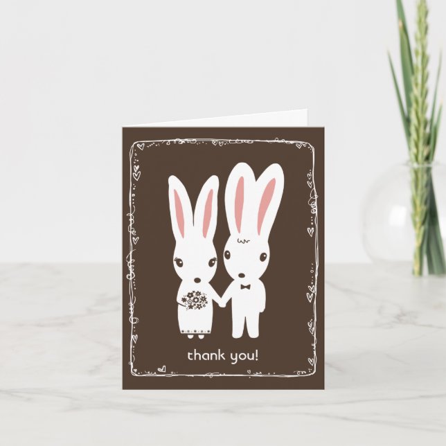 Bunny Rabbits Wedding Danke (Vorderseite)