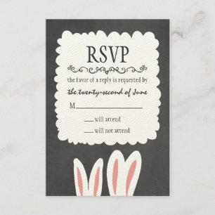 Bunny Rabbits Wedding RSVP Karte
