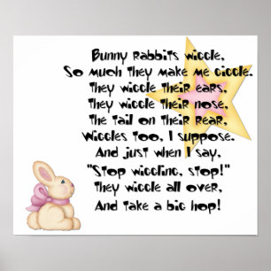 Bunny Rabbits Wiggle Print Poster