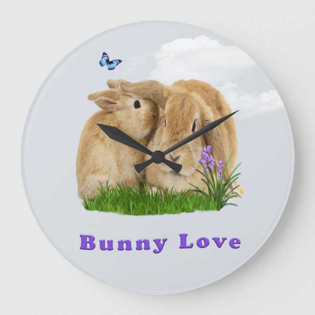 Bunny rabbitt große wanduhr (Vorderseite)