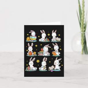 Bunny Reading Book Happy Oaster Bookworm Kinder Mä Karte