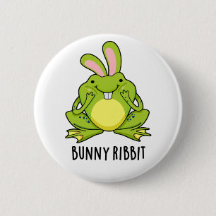 Bunny Ribbit Funny Rabbit Frosch Puff Button
