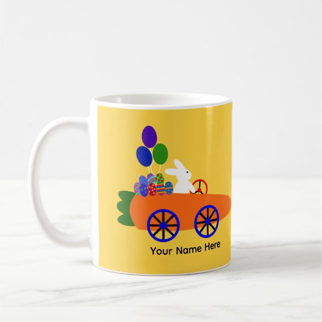 Bunny Riding Carrot Car #3 Tasse (Links)