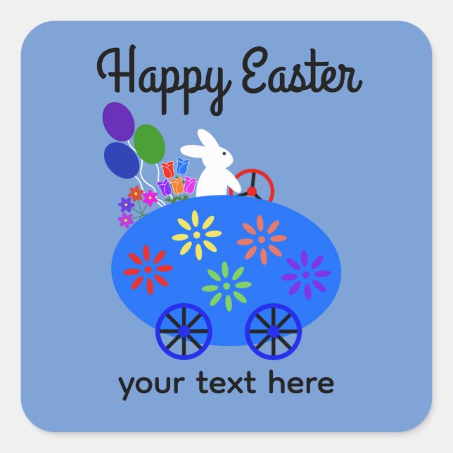 Bunny Riding Egg Car #2-2 Stickers (Vorderseite)