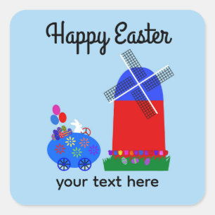 Bunny Riding Egg Car #4-2 Stickers