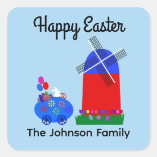 Bunny Riding Egg Car #4 Stickers