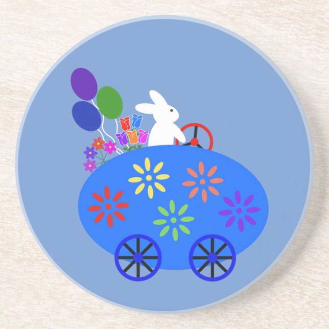 Bunny Riding Oeuf Voiture #2 Dessous de verre (Devant)