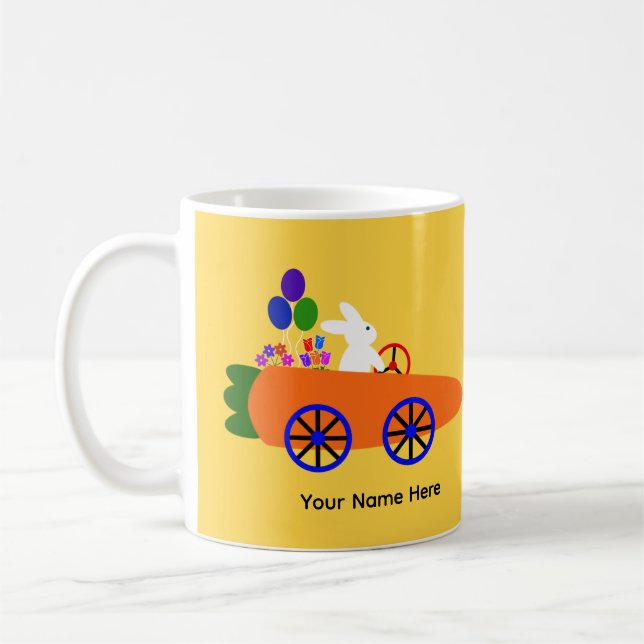 Bunny Riding voiture carotte #2 Mug (Gauche)