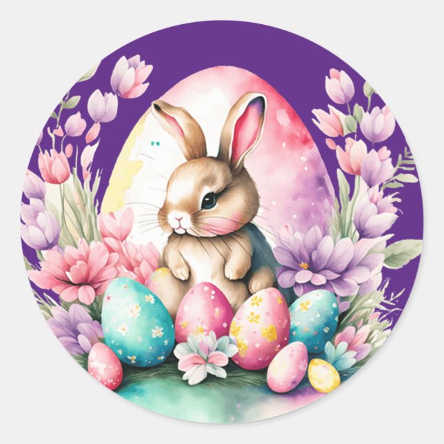 Bunny Runder Aufkleber (Vorderseite)