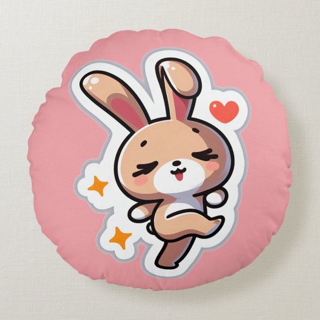Bunny Rundes Kissen (Vorderseite)