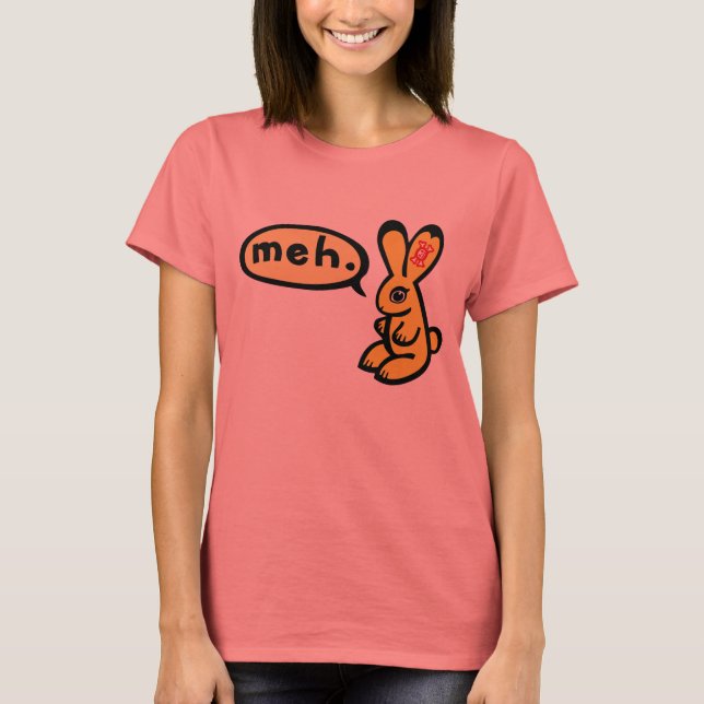 Bunny sagt "Meh" T-Shirt (Vorderseite)