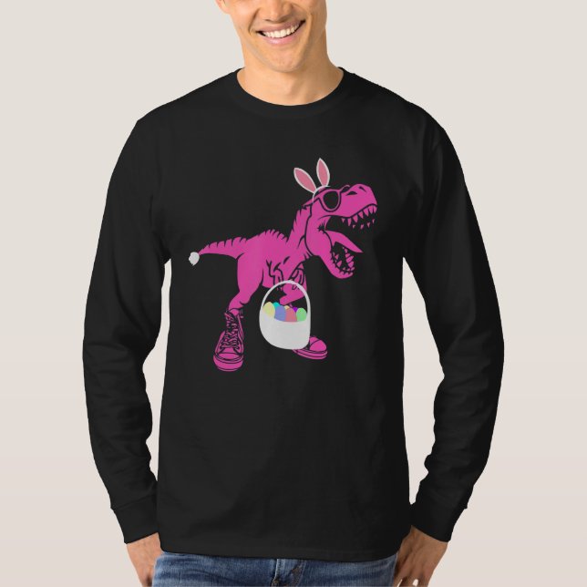 Bunny Saurus Dinosaur Ostereier Korb T Rex Eas T-Shirt (Vorderseite)