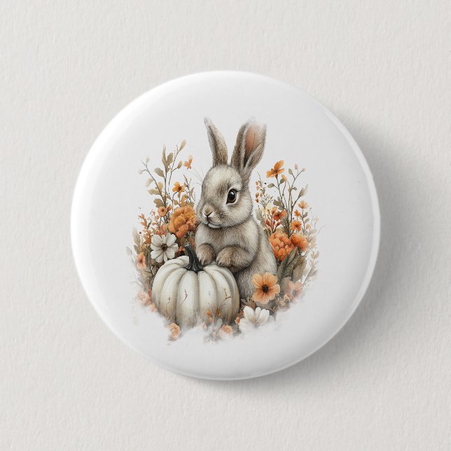 Bunny Shirt Country Pumpkin Button (Vorderseite)
