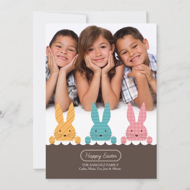 Bunny Siblings Photo Carte Pâques (Devant)