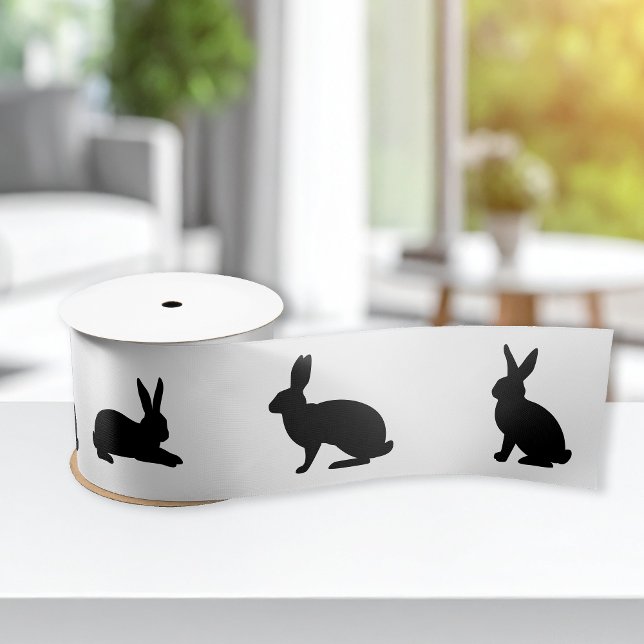 Bunny Silhouettes In Black Cute Easter Satinband (Von Creator hochgeladen)