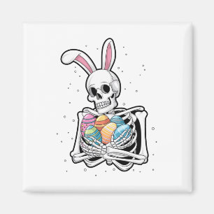 Bunny Skeleton Holding Ostereier Ostern Ostern Ost Magnet