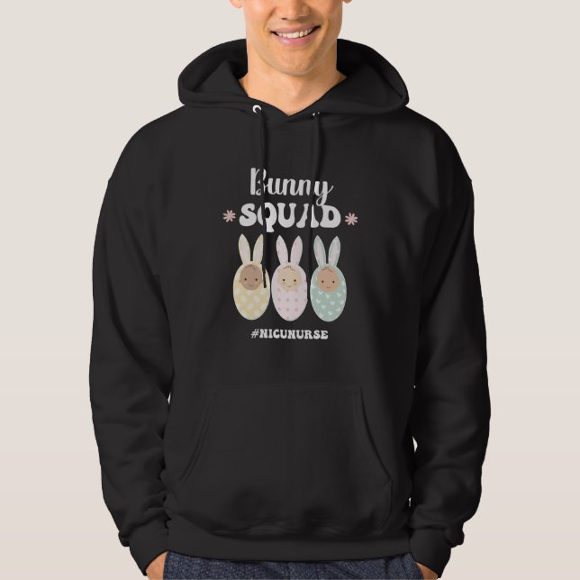 Bunny Squad NICU Nurse Easter Bunny NICU Nursing E Hoodie (Vorderseite)