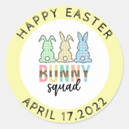 Bunny Squad | Ostereier Jagd Niedlich Bunny Runder Aufkleber