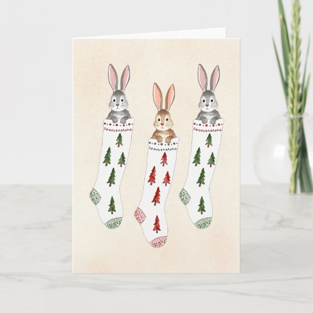 Bunny Strumpfs Weihnachten Karte (Vorderseite)
