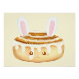Bunny Sweet Dessert Cinnamon Bun Poster