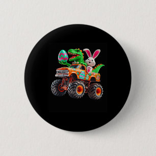 Bunny T-rex Ostermonster Truck Dino Funny Boys K Button