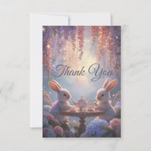 Bunny Tea Party Thank You Cards – Whimsical Fairy