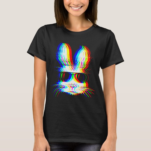 Bunny Trippy Varwave Easter Techno Rave Edm Music  T-Shirt (Vorderseite)