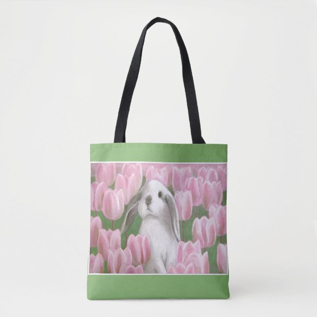 Bunny & Tulips Tasche (Vorderseite)