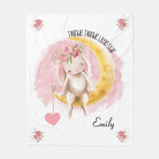 Bunny Twinkle Twinkle Little Star Kinderzimmer Rhy Fleecedecke