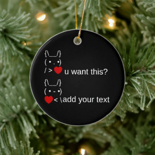 Bunny u gewollt? / Angepasste ASCII-Textkunst Keramik Ornament
