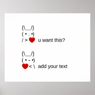 Bunny u gewollt? / Angepasste ASCII-Textkunst Poster