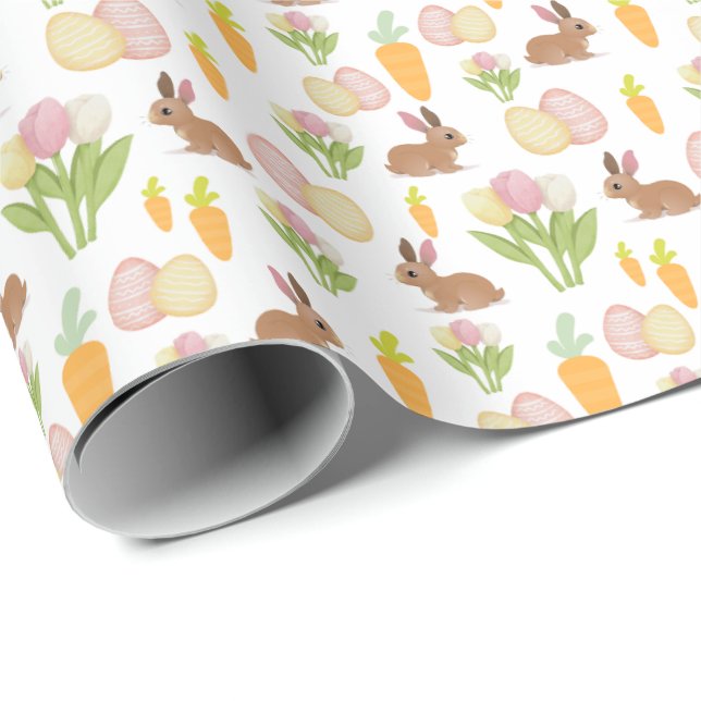 Bunny und Eggs Ostergeschenk Wrapping Paper Wrap Geschenkpapier (Rolleneckpunkt)