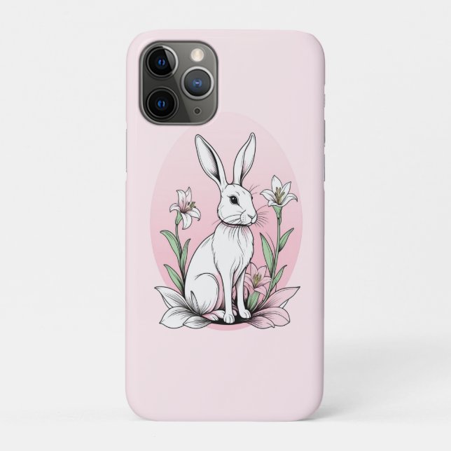 Bunny und Lilies Case-Mate iPhone Hülle (Rückseite)
