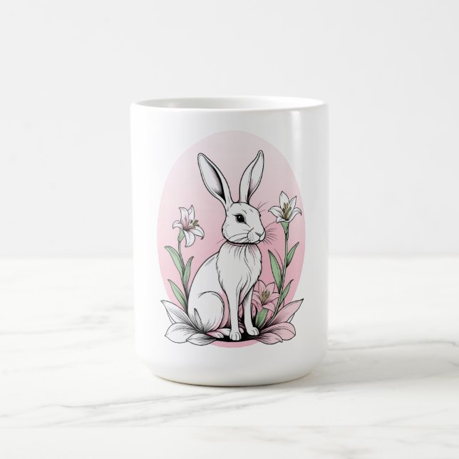 Bunny und Lilies Kaffeetasse (Mittel)