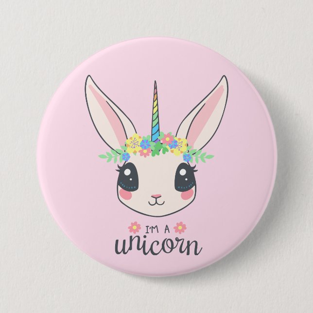Bunny Unicorn Button (Vorderseite)