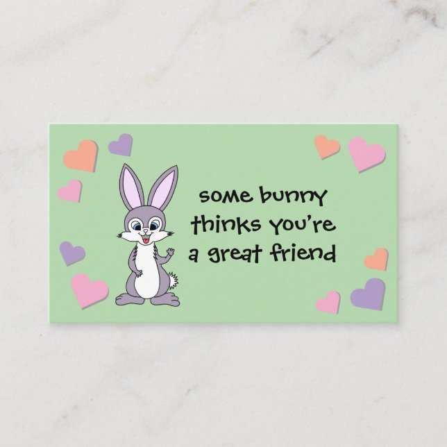 Bunny Valentine Card mit Umschlag Hinweiskarte (Vorderseite)