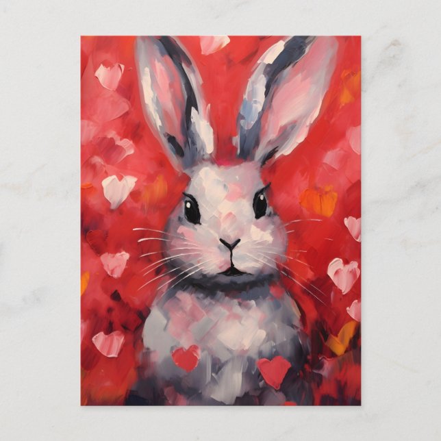 Bunny Valentinstag Postkarte (Vorderseite)