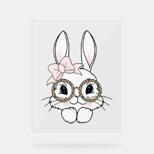 Bunny Visage Pâques Posters de animaux lunettes Pr