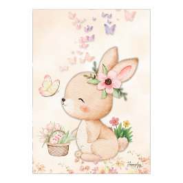 Bunny Wall art - Butterfly Love Printable Poster