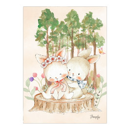 Bunny Wall art Poster Sibling Love