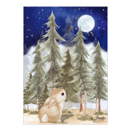 Bunny Wall art Poster Starry Night